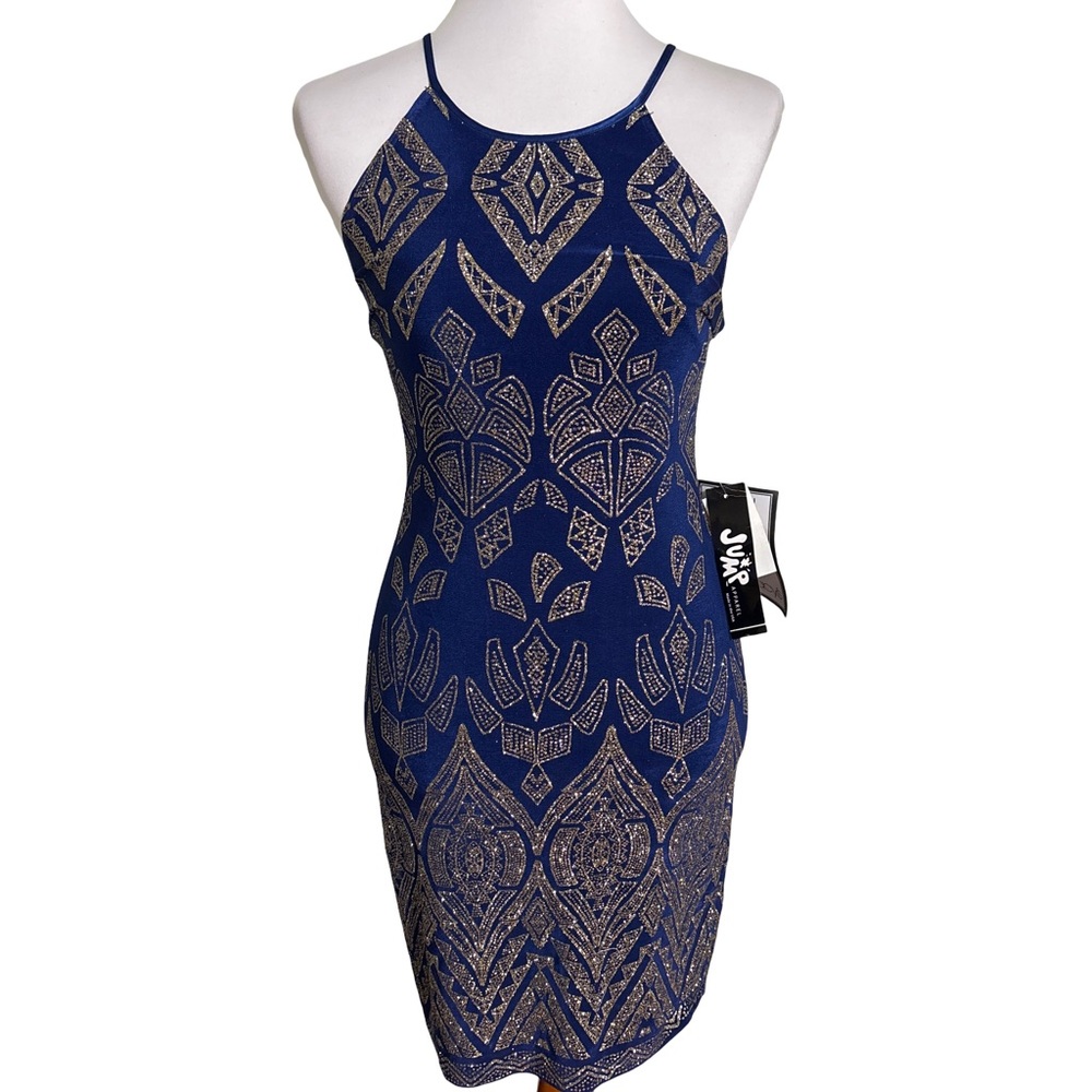 Jump Blue Gold Geometric Mini Dress